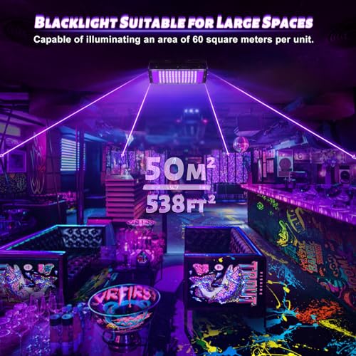Image of 100W LED Black Light, Powerful UV Spotlight, IP66, 395nm UV Lamp for Christmas, Halloween Glow Party (1 Pack)
