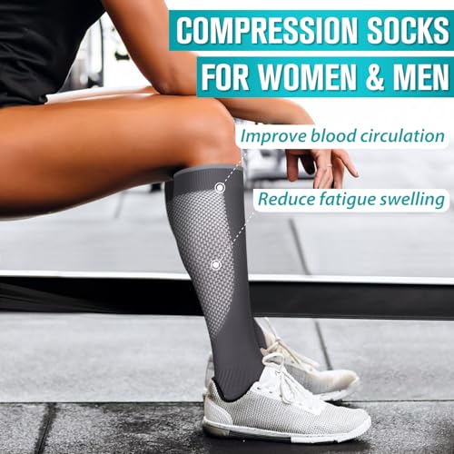 Image of Copper Compression Socks for Women & Men (6 pairs) - Best Support for Nurses, Running, Hiking, Recovery