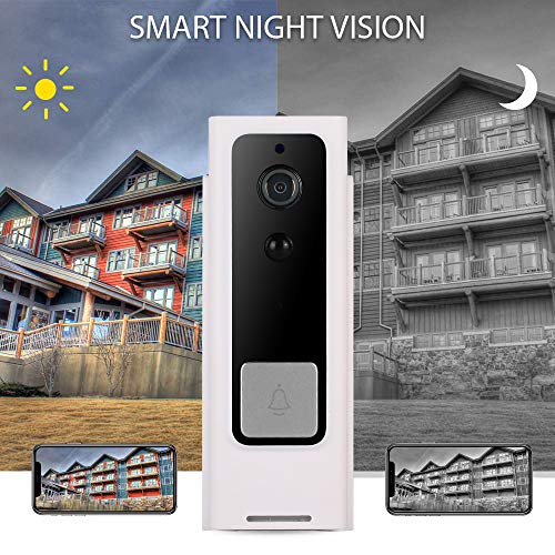 SMARSECUR Campainha de vídeo TY-L3, câmera de campainha, câmera IP65 à prova d'água Full HD 1080P c