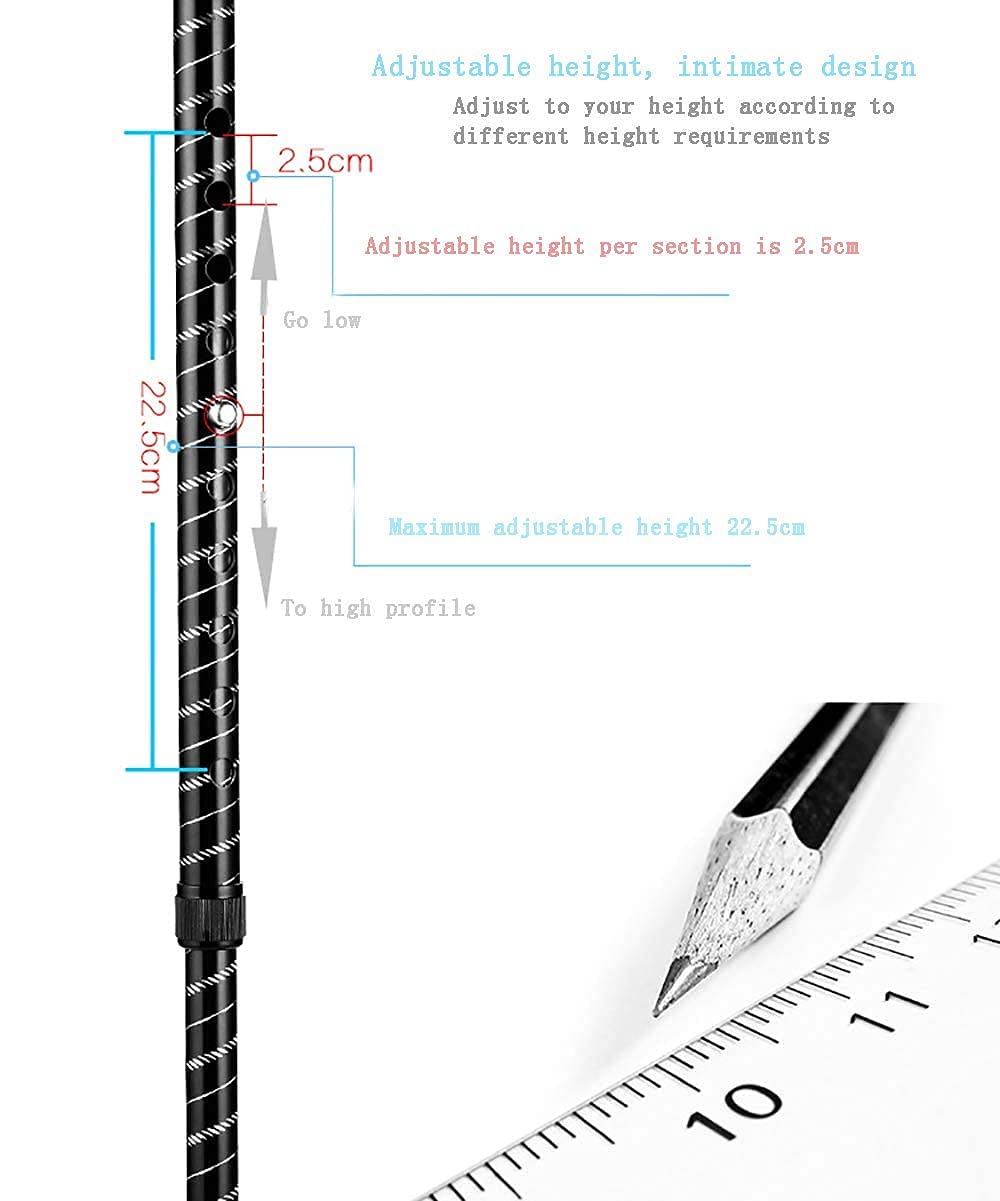 Muletas Muletas Bastón de Cuatro Patas Ajustable Cómodo Mango Izquierdo y Derecho Proporciona un Soporte Estable con Luces LED para Hombres y Mujeres