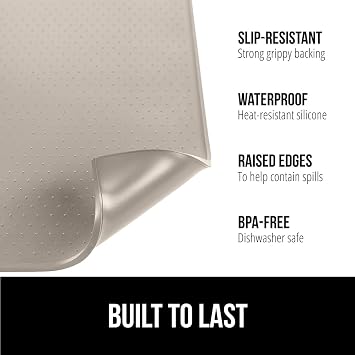 GORILLA GRIP Silicone Coffee Mat, Espresso Bar Essentials, 10x14, Almond