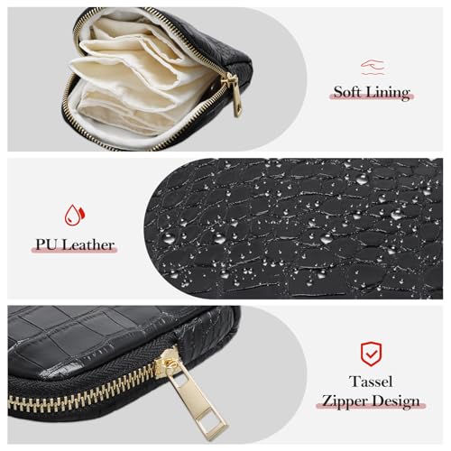 Duryarhall Travel Jewelry Case Organizer for Women, Pu Jewelry Bag For Storage, Mini Jewelry Pouch for Crystal Bracelets, Ring, Necklaces, Watch. Good Gift for Women — view 2