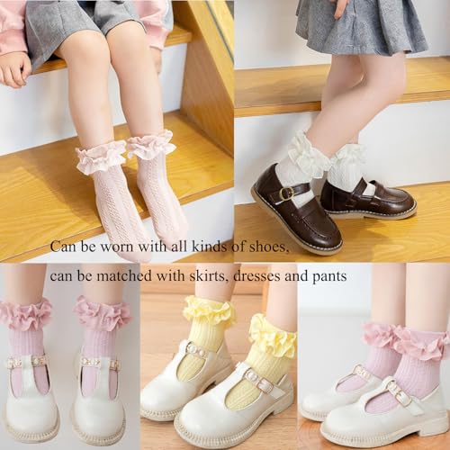 Little Girl Ruffle Socks, Pink Ruffle Socks Toddler Girl, Cotton Breathable Mesh Ankle Sock, Cute Frilly Dress Sock3
