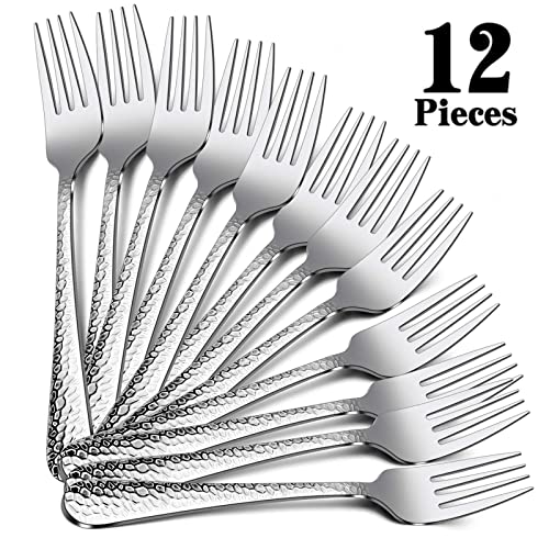 E-Far 12-Piece Stainless Steel Hammered Dinner Forks Set thumb #6