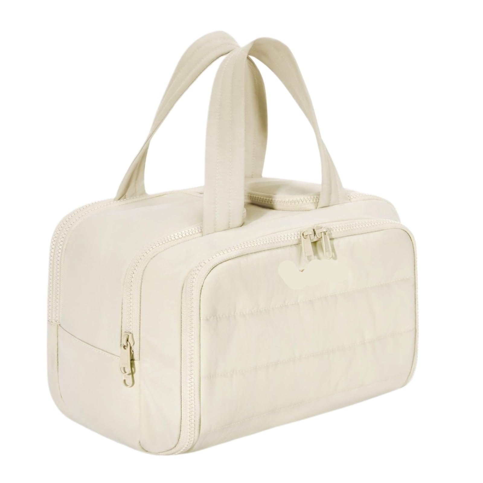 Kosmetiktasche Kulturtasche Reise-Kulturbeutel, Leichte Reisetasche, Flauschige Kosmetiktasche, Make-up-Tasche, Aufbewahrungstasche Mit Griff Schminktasche Damen(Beige)