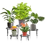 Tosnail 5 Pack Metal Plant Stands for Indoor and Outdoor Planters, Flower Pots, Beverage Dispenser, Pumpkin Short Holder Stand for Floor and Tabletop Decoration - Assorted 5 Sizes