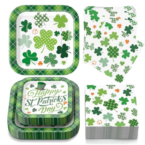 Glinarious St Patricks Day Plates and Napkins Set...