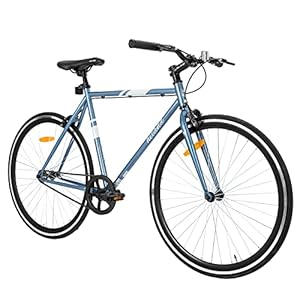 HILAND Hybride Bike Retro Urban stadsfiets pendelfiets 700C wielen enkele snelheid single-speed groen/zwart/wit/blauw