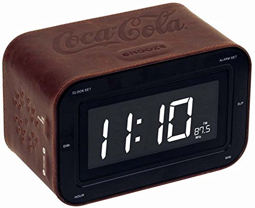 Bigben Interactive RR30 Radio Sveglia, Motivo Coca Cola, Cuoio, Marrone