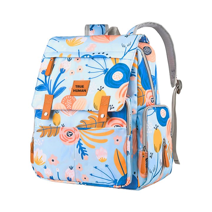 TRUE HUMAN Multipurpose waterproof fabric Diaper Bag bagpack maternity bag new born baby bag nappy bag mothers bag baby shower gift with insulated bottle pockets-image-15