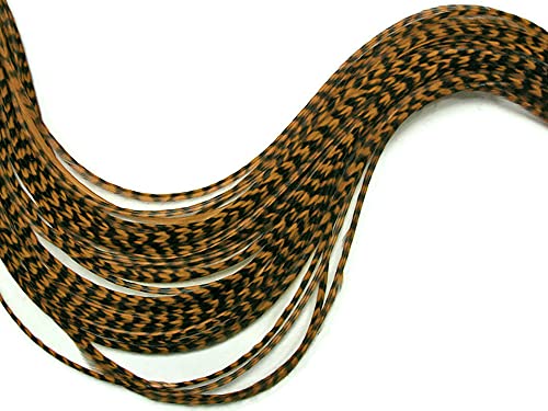 10 Pieces – Golden Olive Long Grizzly Whiting Farm Rooster Hair Extension Feathers Fly Tying Summer | Moonlight Feather