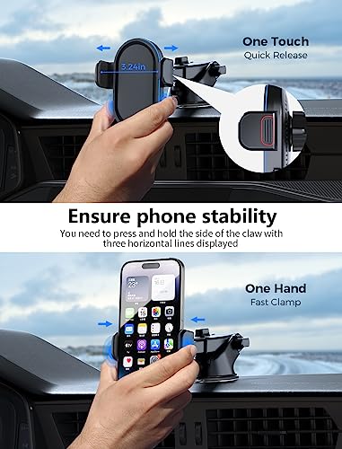 Wireless Car Charger, Ugdluck 15W Fast Charging Phone Mount Car Charger Dashboard Windshield Air Vent Car Phone Holder Fit For Iphone 14 13 12 11 Pro Max Xs,Samsung Galaxy S23 S22 S21 Series, Etc #TOP5