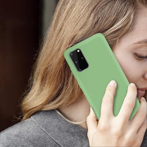 Image of MOBILOVE Back Cover Case for Samsung Galaxy S20 Plus | Pure Liquid Soft Matte Silicone Case with Logo and Comes with Camera and Screen Protection Back Cover for Samsung Galaxy S20 Plus (Mint Green)