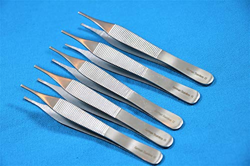 NEW 5 GERMAN GRADE Adson Brown Tissue Forceps ENT Surgical Instruments-Excellent