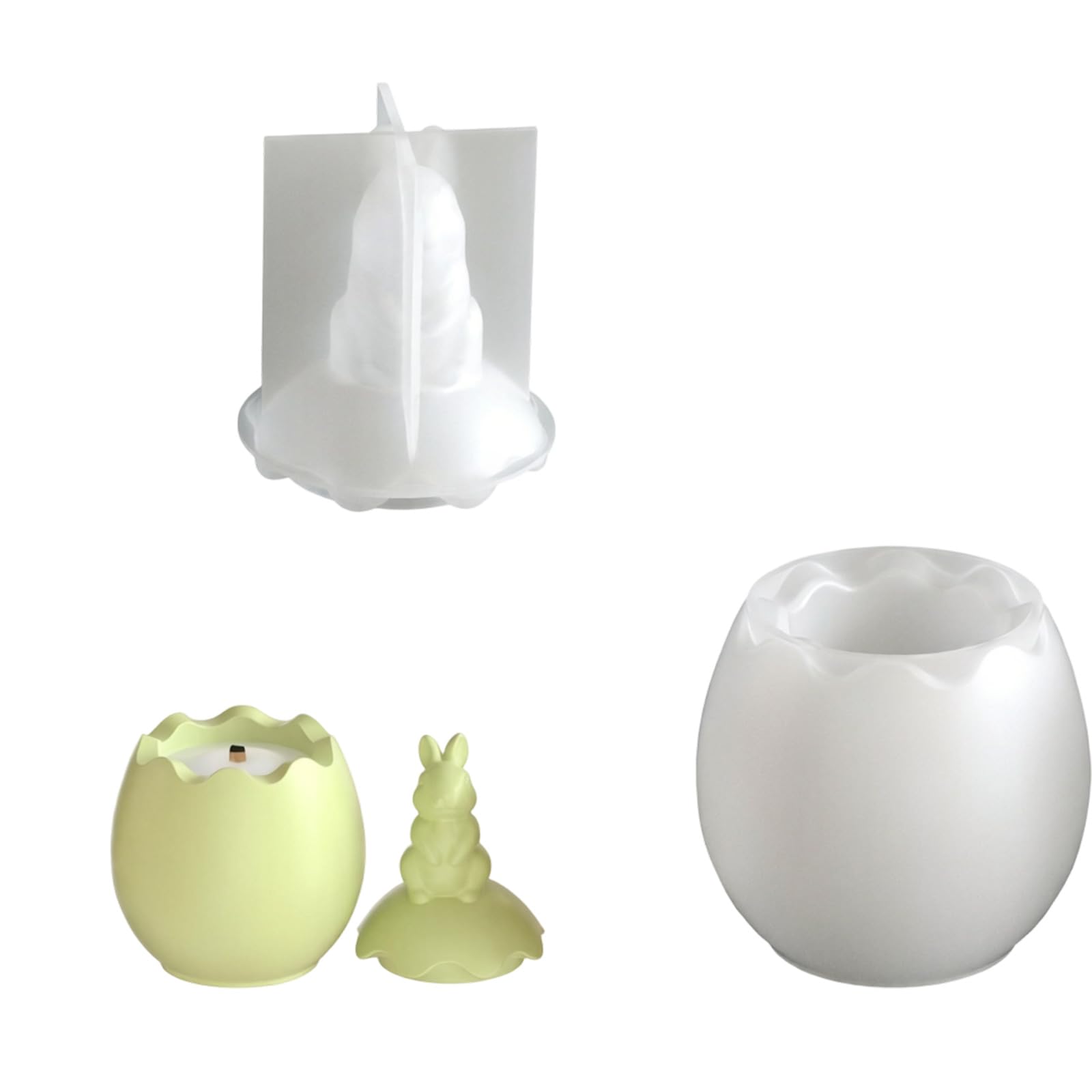 Osniyaw D Easter Silicone Cups With Lids Storage Jar Making Home Ecor Oocyte Elastomer Cast Rosin Casting Soap Lagomorph Cups Recyclable Elastomer Christmas Cone