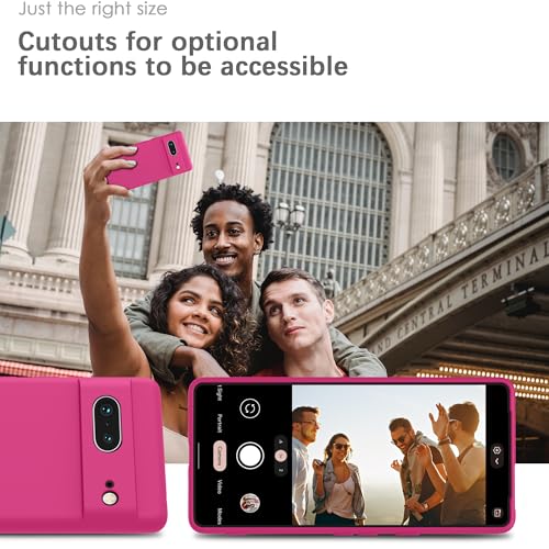 Image of YATWIN Silicone Back Case for Google Pixel 7, Soft-Touch Phone Back Cover for Google Pixel 7 - Magenta
