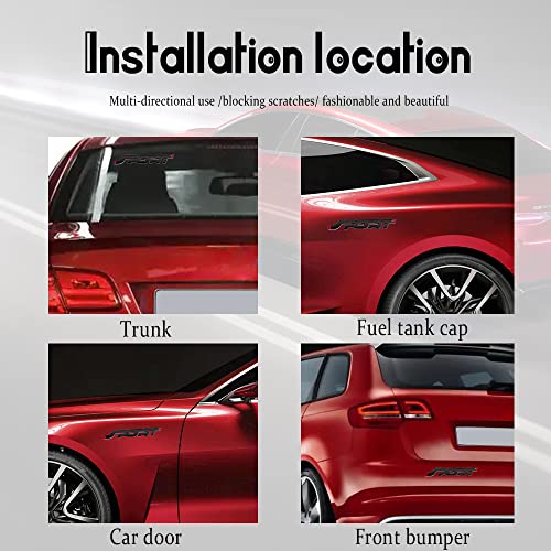 Image of ASUBHA 3D Metal Car Sport Sticker, Car Side Fender Rear Trunk Emblem Badge Decals, Auto Tailgate Sport Logo Decoration Accessories Universal for Car Truck SUV Pickup Models