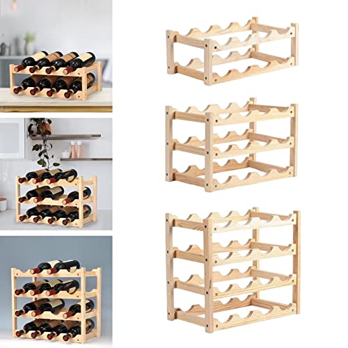 Soporte para botellas 3 capas madera miniatura 2