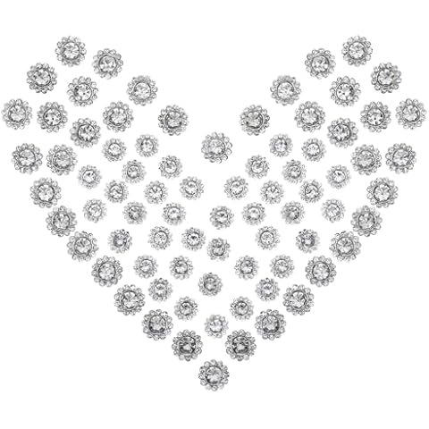 Yuanchu 80 Pcs Crystal Rhinestone Buttons for Crafts Cover