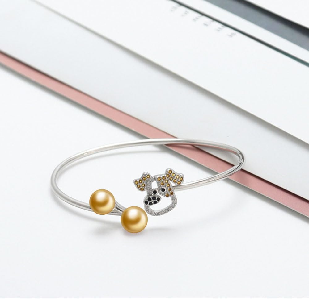 Wife Jewelry Gifts - Genuine South Sea Golden Pearl Jewelry Bracelet for Women, Birthday Jewelry for Girlfriend, Valentine's Day for Wife, Mother's Day for Mom Grandma, Gifts for Her NO33678