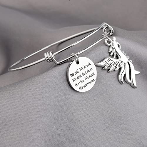 AKTAP Phoenix Bracelet Phoenix Fire Bird Resurrection Jewelry We Fall We Break We Fail But Then We Rise Rebirth Rising Gift for Women (Phoenix Bracelet) - Image 3
