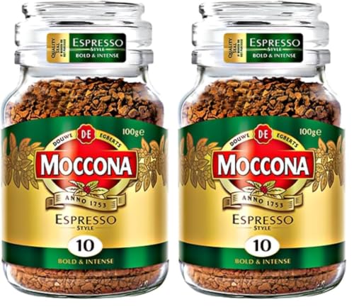 Image of Moccona Espresso Instant Coffee 100g | Imported Coffee | Premium Arabica & Robusta Blend | Freeze-Dried | Bold & Strong Flavor (Pack of 2)