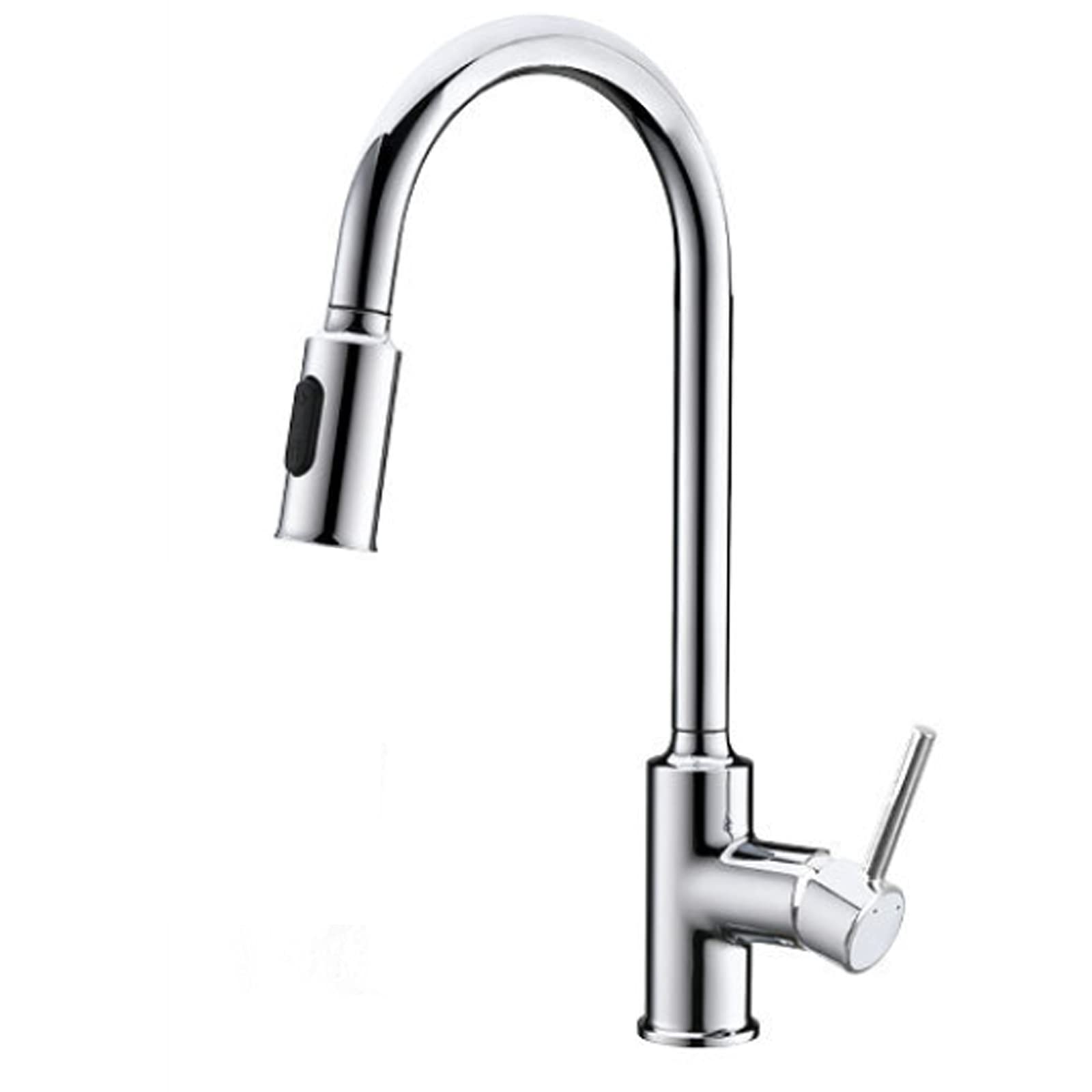 Lmysxaoz Pull Out Kitchen Faucet, 360°Rotation Sink Faucet With Down Sprayer, Brass Single-Handle Hot And Cold Water Mixer Tap, Electroplating Process