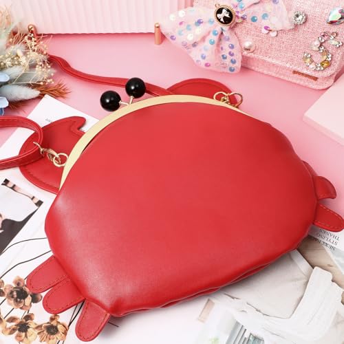 Fashionable Pu Crab-shaped Crossbody Satchel Handbag for Women Girls Chic and Unique Design for Parties Travel Daily Use Fully Lined Interior Loved4