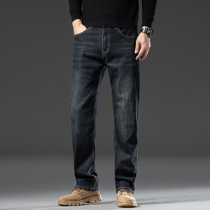 Men's Denim Retro Spring and Autumn Loose Wide-Leg Straight-Leg Pants2