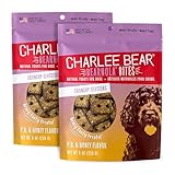 Charlee Bear Crunchy Dog Treats, Bearnola Bites Peanut Butter and Honey, Puppy Training Treats, Vegan Dog Snacks, 8 oz Bags (2), Made USA