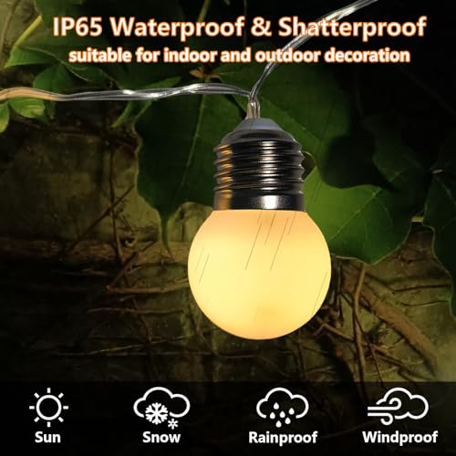 Globe String Lights Battery Operated 11.9Ft Marquee Letter Lights 12 LED Light Bulbs with Timer, Indoor Outdoor G40 String Light for Party Bedroom Marquee Letters Numbers Christmas Camping Decor - Image 3