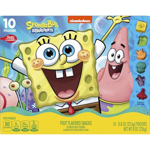 Image of SpongeBob SquarePants Fruit Flavored Snacks, Gluten Free, 10 ct, 8 oz
