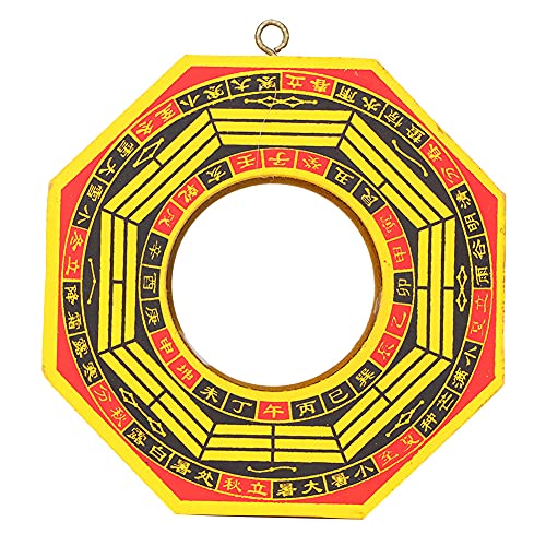 Miroir Feng Shui Bagua Chinois Traditionnel, Miroir Bagua en Bois Miroir Feng Shui Convexe Concave Bagua Chinois Chanceux pour la Protection Chanceuse des Entreprises à...