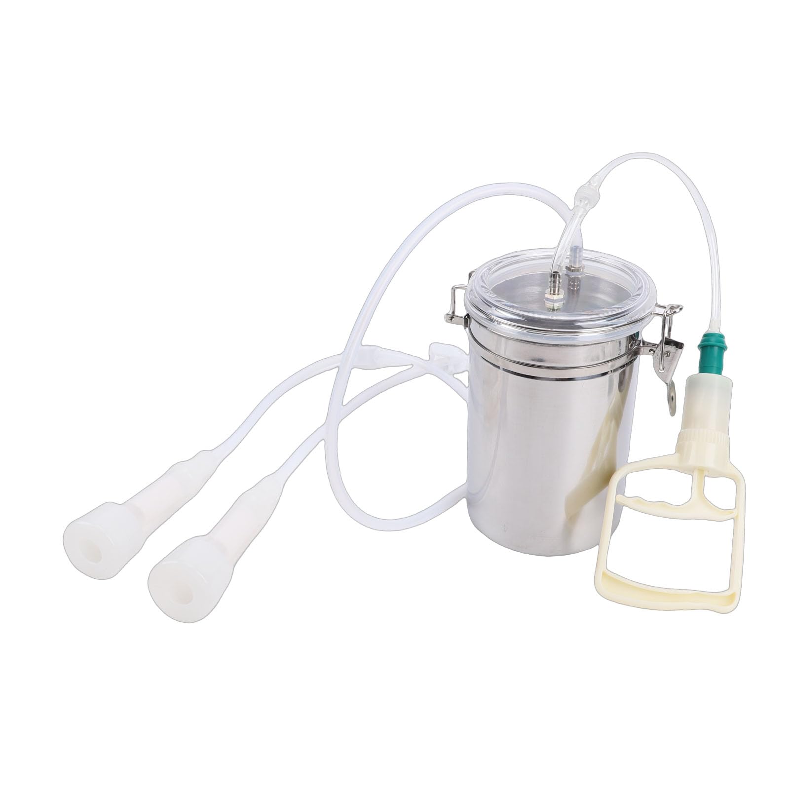 Máquina de Leche de 2L, Ordeñadora Manual de Cabra, Botella de Acero Inoxidable, Kit de Ordeño Portátil, Máquina de Ordeño de Cabra para Plantas de Leche, Suministros de Manejo