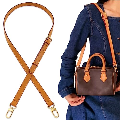 Image of Vachetta Genuine Leather Adjustable Genuine Leather Crossbody Straps Replacement (Honey brown)