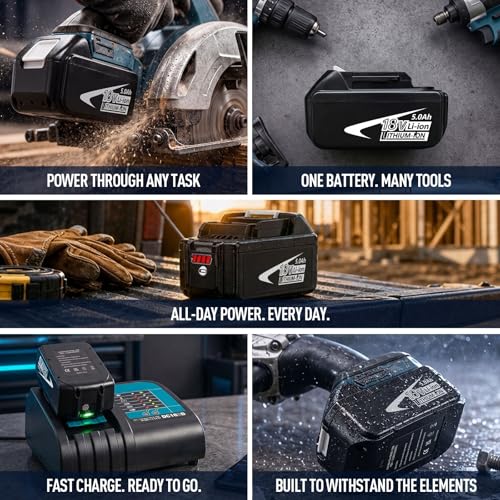 Batterie 18V Li-ion 5,0 Ah compatible Makita LXT pour éviter les pannes d'outils - 5
