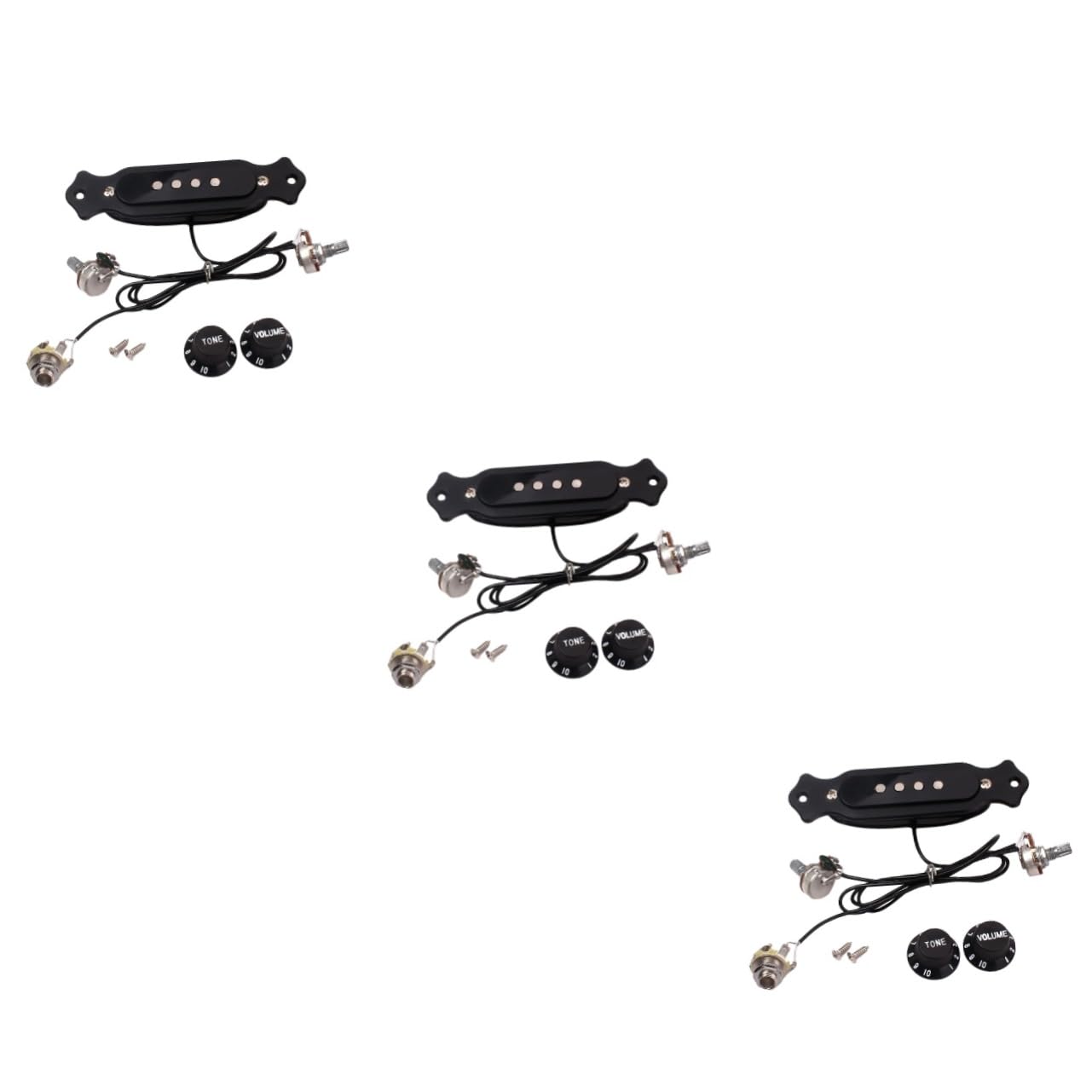 BESTonZON 3 Pz pickup per chitarra Pickup chitarra corde Pickup chitarra leggero e resistente pickup humbucker pickup a quattro corde nella buca scatola pickup alla buca in metallo