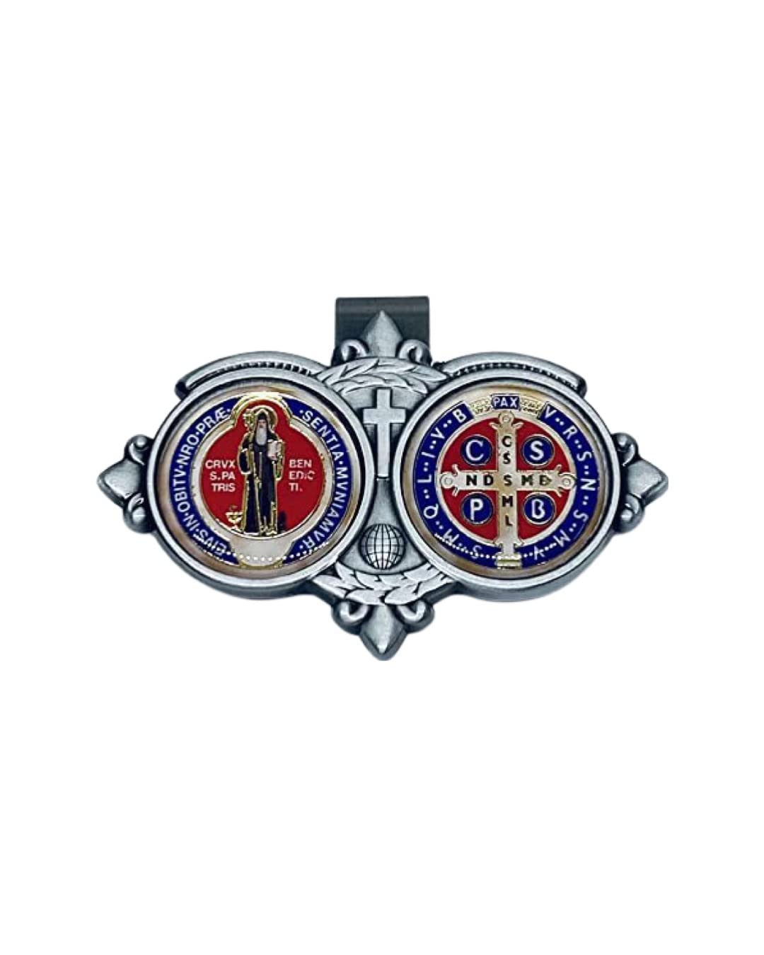 Amazing Saints St. Benedict Auto Visor Clip Accessory with Gift Bag