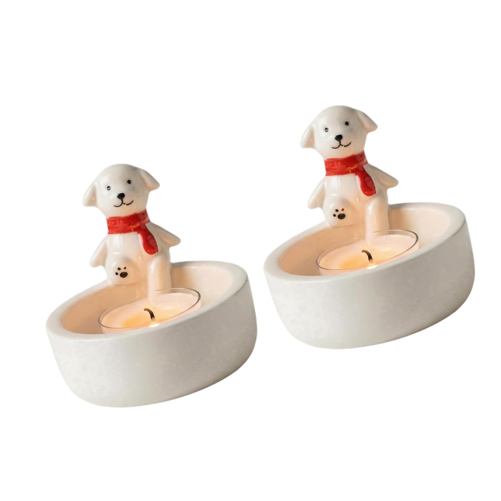 Puppy Holders Candlestick, Lovely Dogs Tealight Holders Ornament Lover (Not Included) Dogs Warming Paws