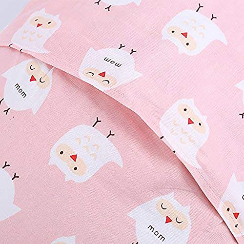 Image of Kids Toddler Pillowcases - 2 Pack Pillowslip Case Fits Pillows Sized 13 x 18 or 12x 16 for Kids Bedding Pillow Cover Pink /White Owl Baby Pillow Cases - by UOMNY