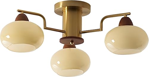 Miniatura 11 de KCO Iluminación Lámpara de Techo de Montaje Empotrado Retro Antigua de Latón, Moderna de Mediados de Siglo, Lámpara de Techo de 6 Luces Dorada con 6