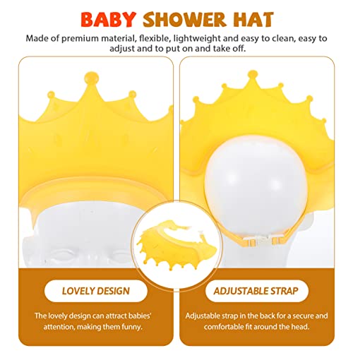 Image of Boy Girl Hair Wash Hat Adjustable Shower Cap for Boy Girl Portable Bathing Cap with Cute Design Practical Shampooing and Toddlers
