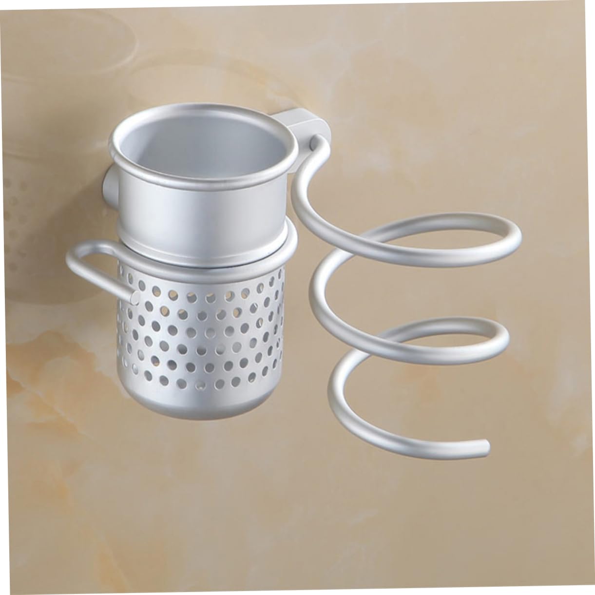 GOOHOCHY Bathroom Storage Rack Hair Dryer Holder Dryer and Straightener Holder Hooks Wall Mount Spiral Suction Cups