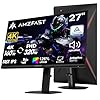 Amzfast 27 Pollici Dual Mode Monitor PC Gamer, 4K UHD160HZ, FHD 320 HZ, altoparlanti integrati, 1MS MPRT, HDR 400, sRGB126%, HDMl 2.1, DP1.4, Adaptive Sync, PBP/PIP-AMZG27F6U