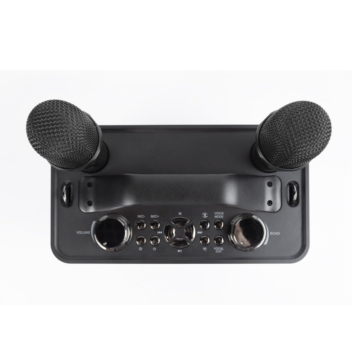 PRIXTON Karaoke con 2 Microfoni PartyGO, Cassa portatile di grande potenza per feste con Bluetooth/USB/AUX/SD, Speaker Wireless con luce LED multicolore RGB, Autonomia 4h, Regali per adulti e bambini