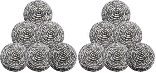 Image of Stainless Steel Scrubber Scrubbing Scouring Pad Sponges Clean Pot Pan and Steel Wool for Kitchen Bathroom (Pack of 2)