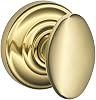 SCHLAGE Siena Knob with Andover Trim Non-Turning Lock, Bright Brass F170 SIE 605 AND