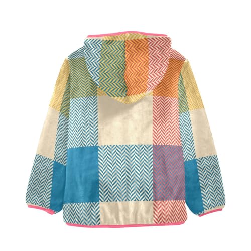 GuoChe Colorful Buffalo Plaid Sherpa Jacket2