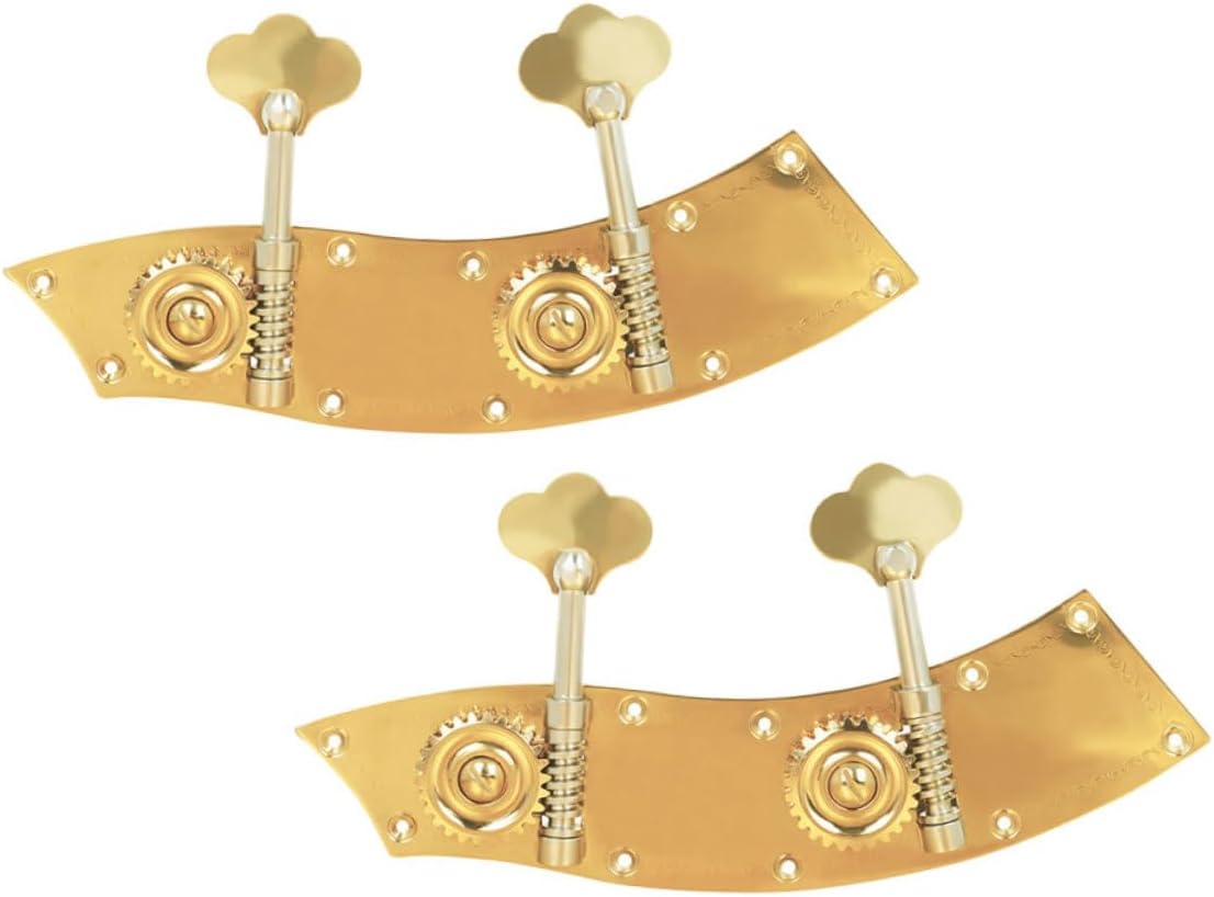 2pcs Double Bass Tuning Pegs Gold Tuning Pegs for Upright Bass String Fixing Parts Easy to Tune for Professional and Amateur Musicians