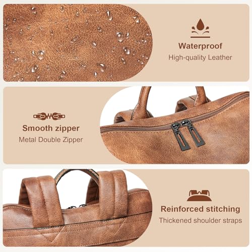 Shrrie Leather Laptop Backpack
